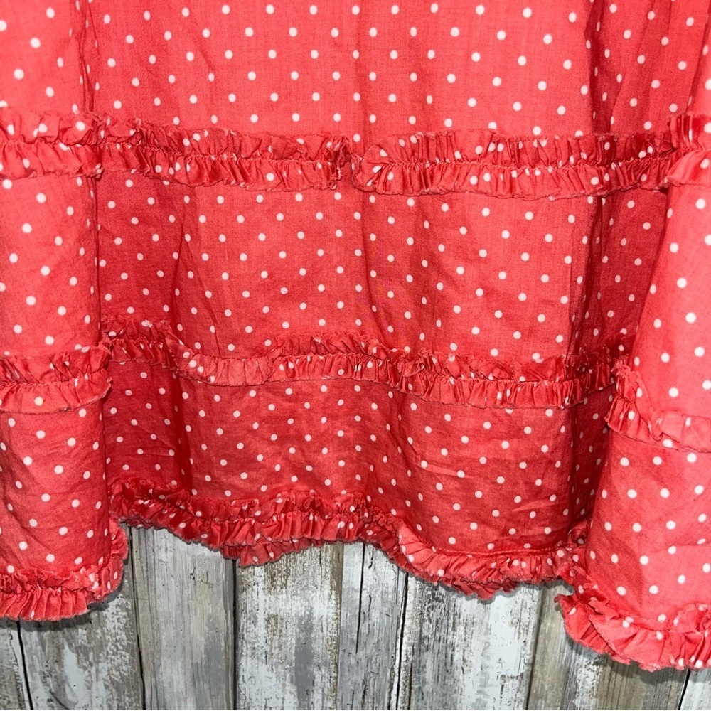 Boden Pink Polka Dot Ruffle Tiered A Line Skirt - Picture 2 of 4